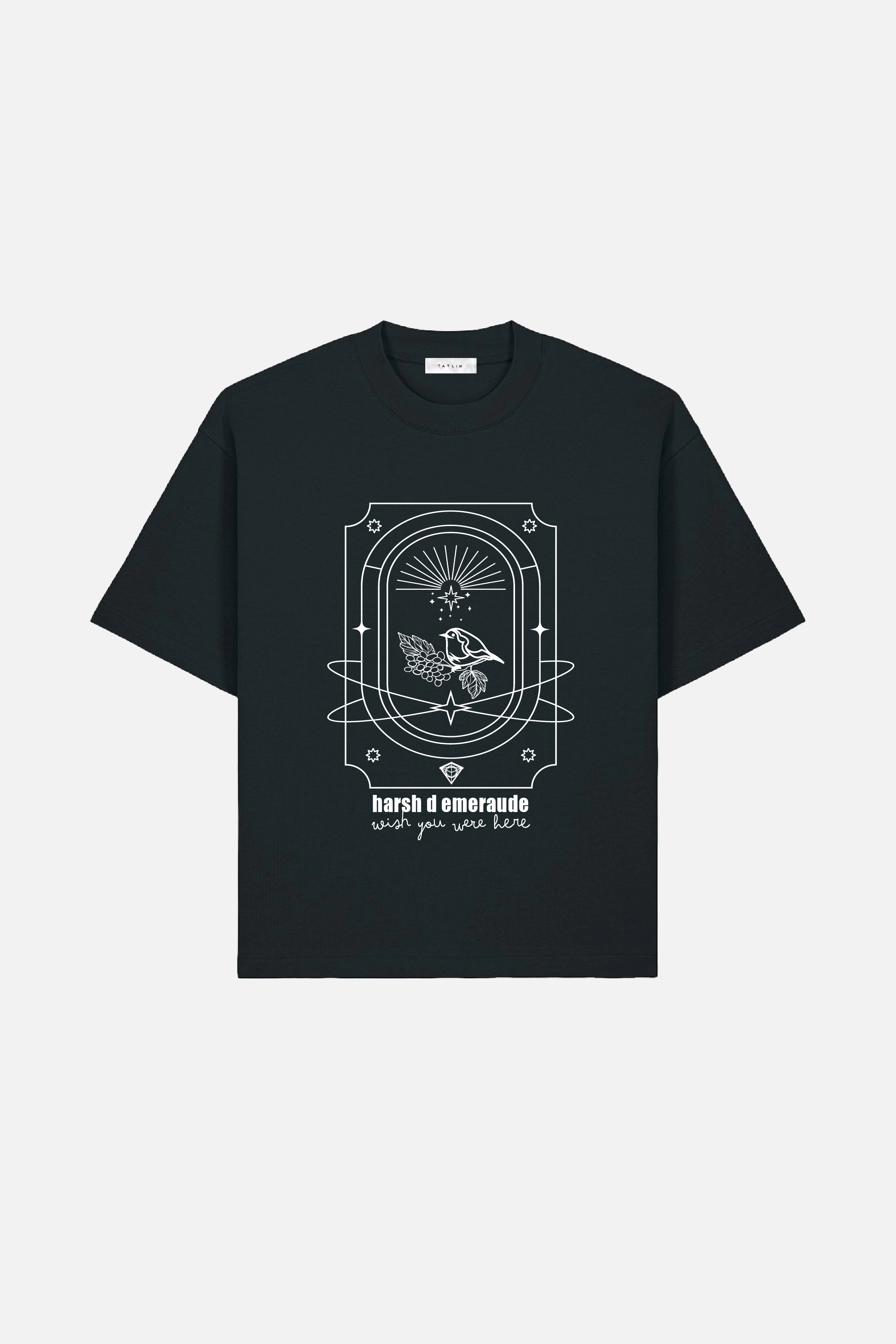 Wish You Were Here Boxy Heavyweight T Shirt (Black)