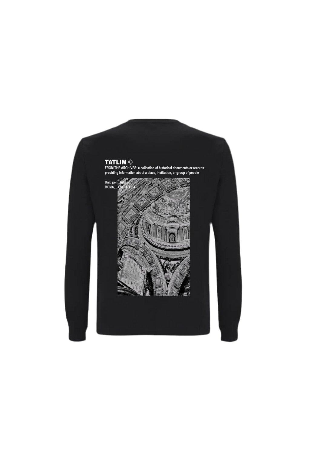 Italy From The Archives Long Sleeve T Shirt (Black)