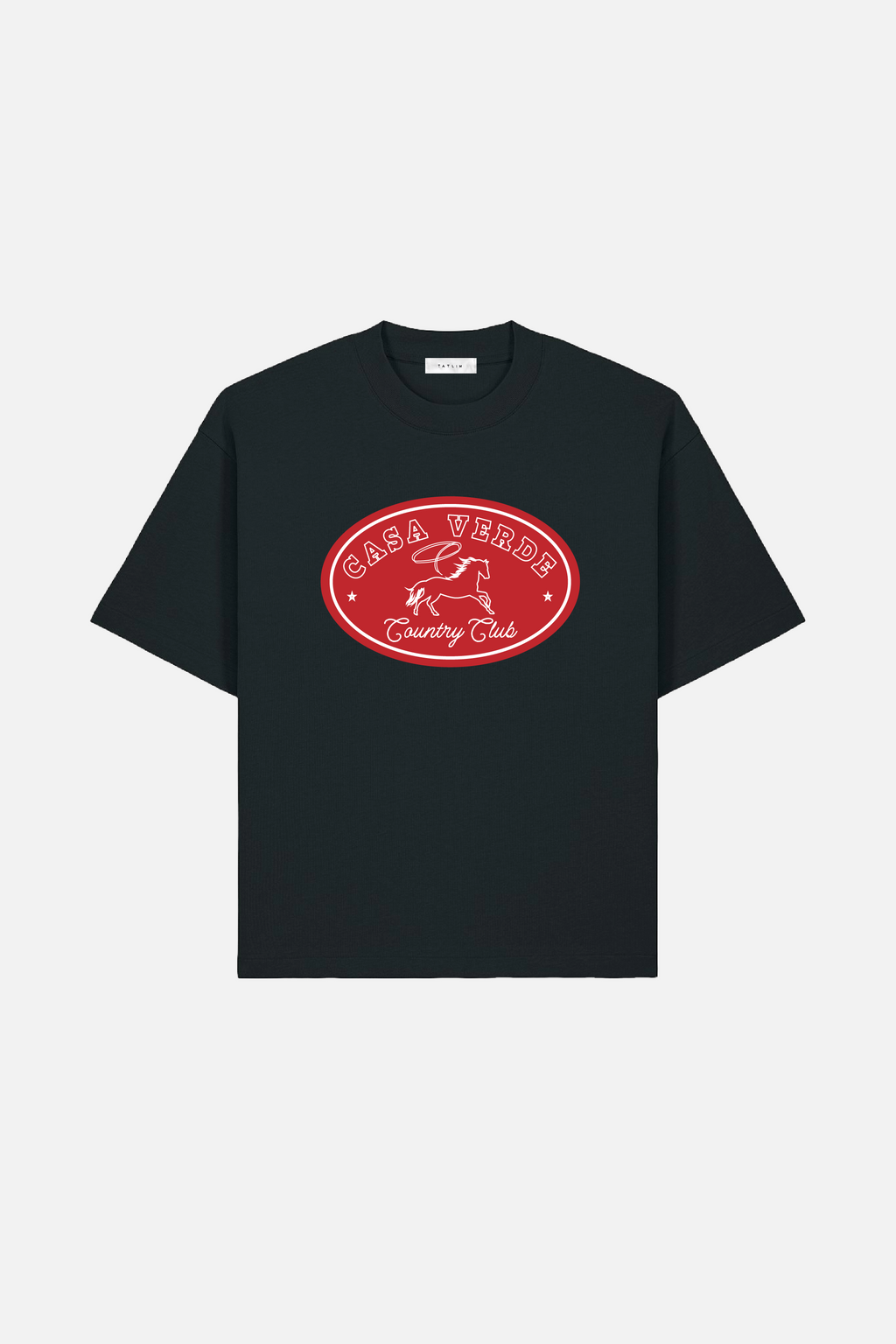Casa Verde Horses Boxy Heavyweight T Shirt (Black)