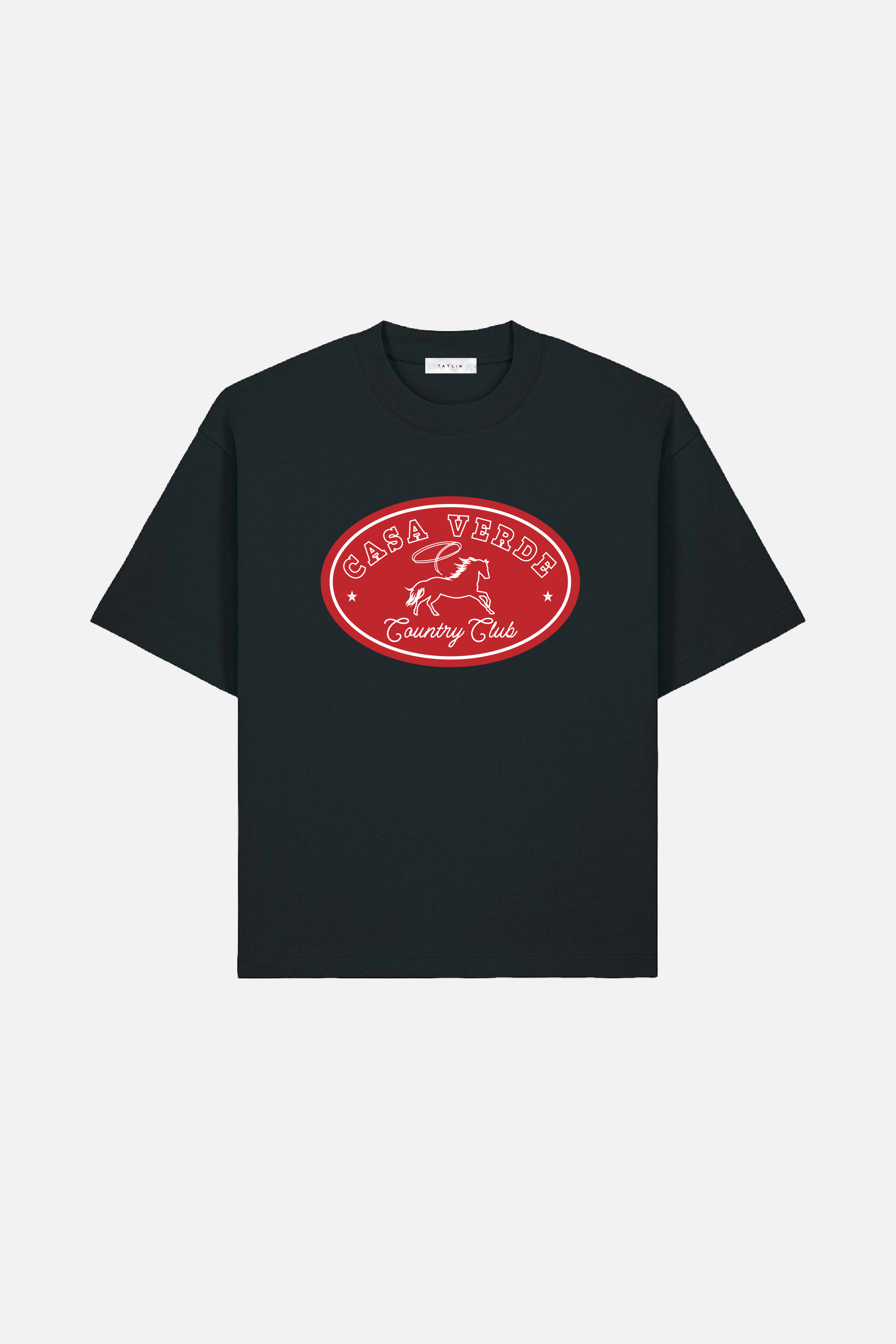 Casa Verde Horses Boxy Heavyweight T Shirt (Black)