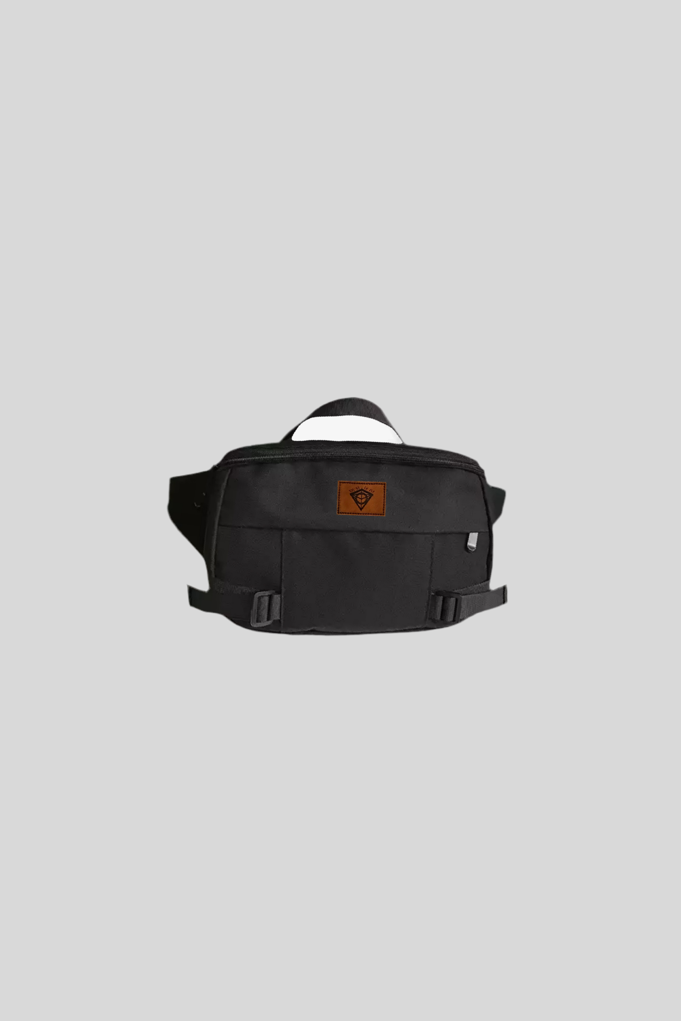 Leather Patch Oversized Crossbody Bag (Black)