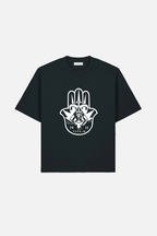 Hamsa Hand Boxy Heavyweight T Shirt (Brown)