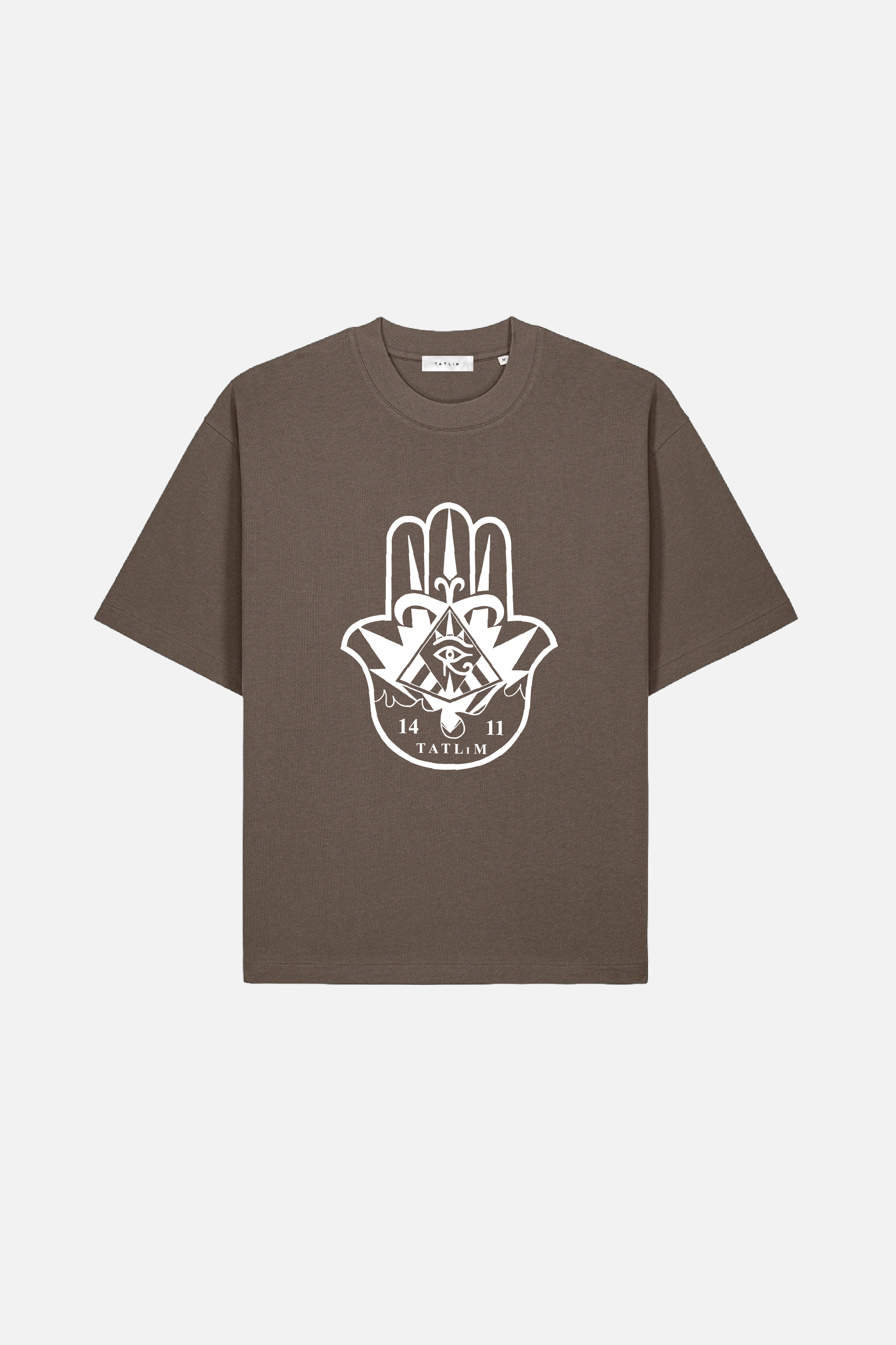 Hamsa Hand Boxy Heavyweight T Shirt (Black)