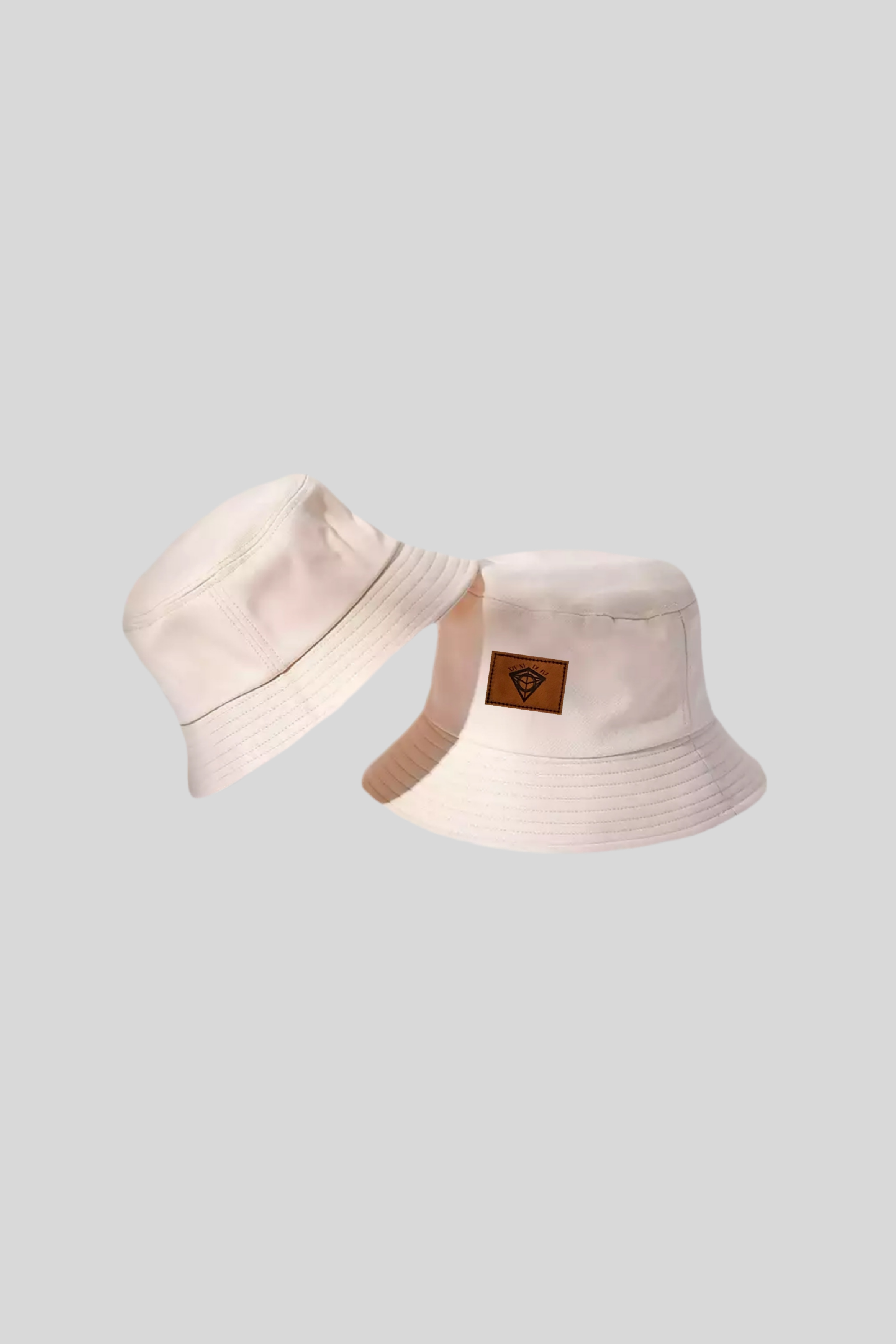 Leather Patch Bucket Hat (Natural)