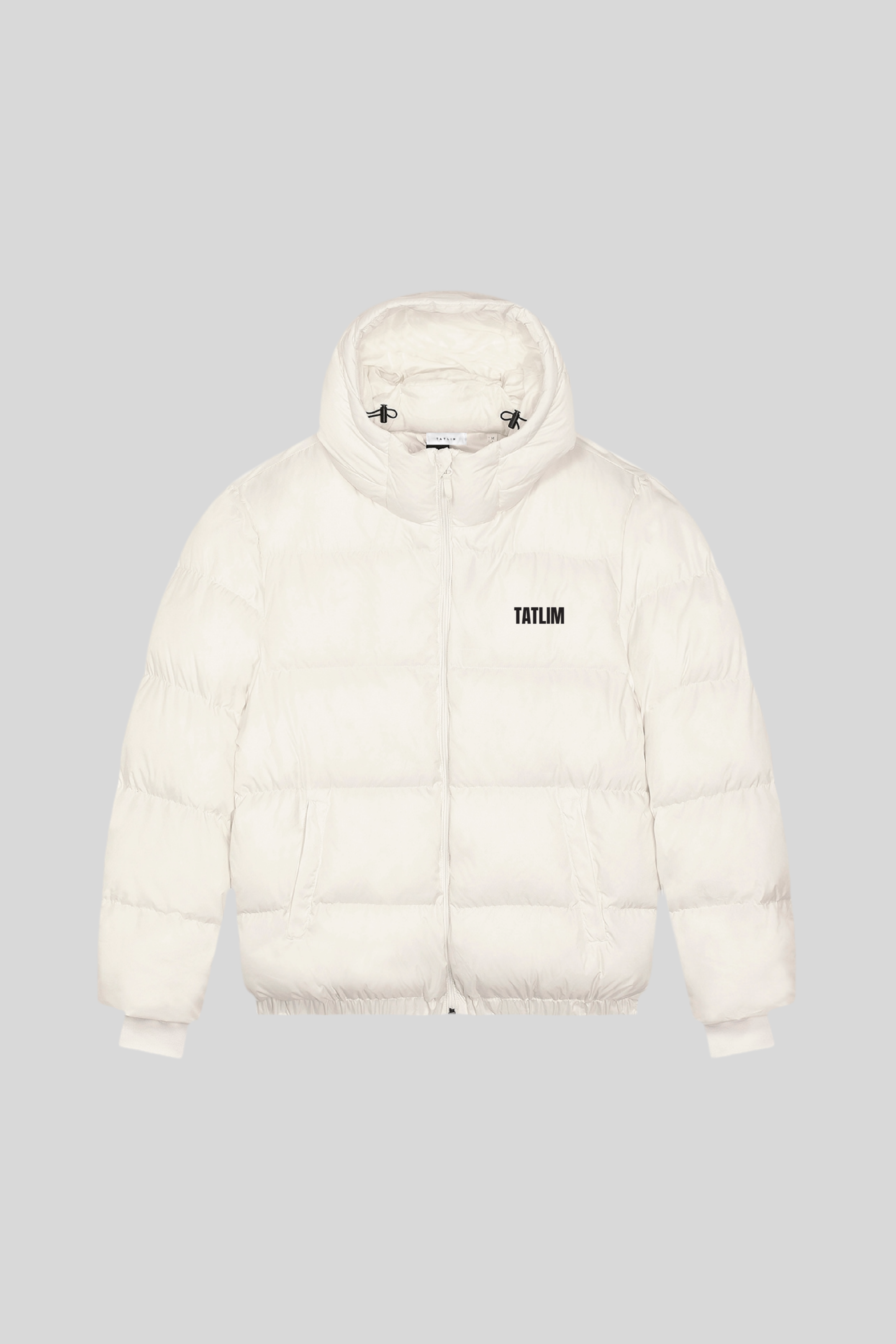 Oversized Hooded Puffer Jacket (Off White)