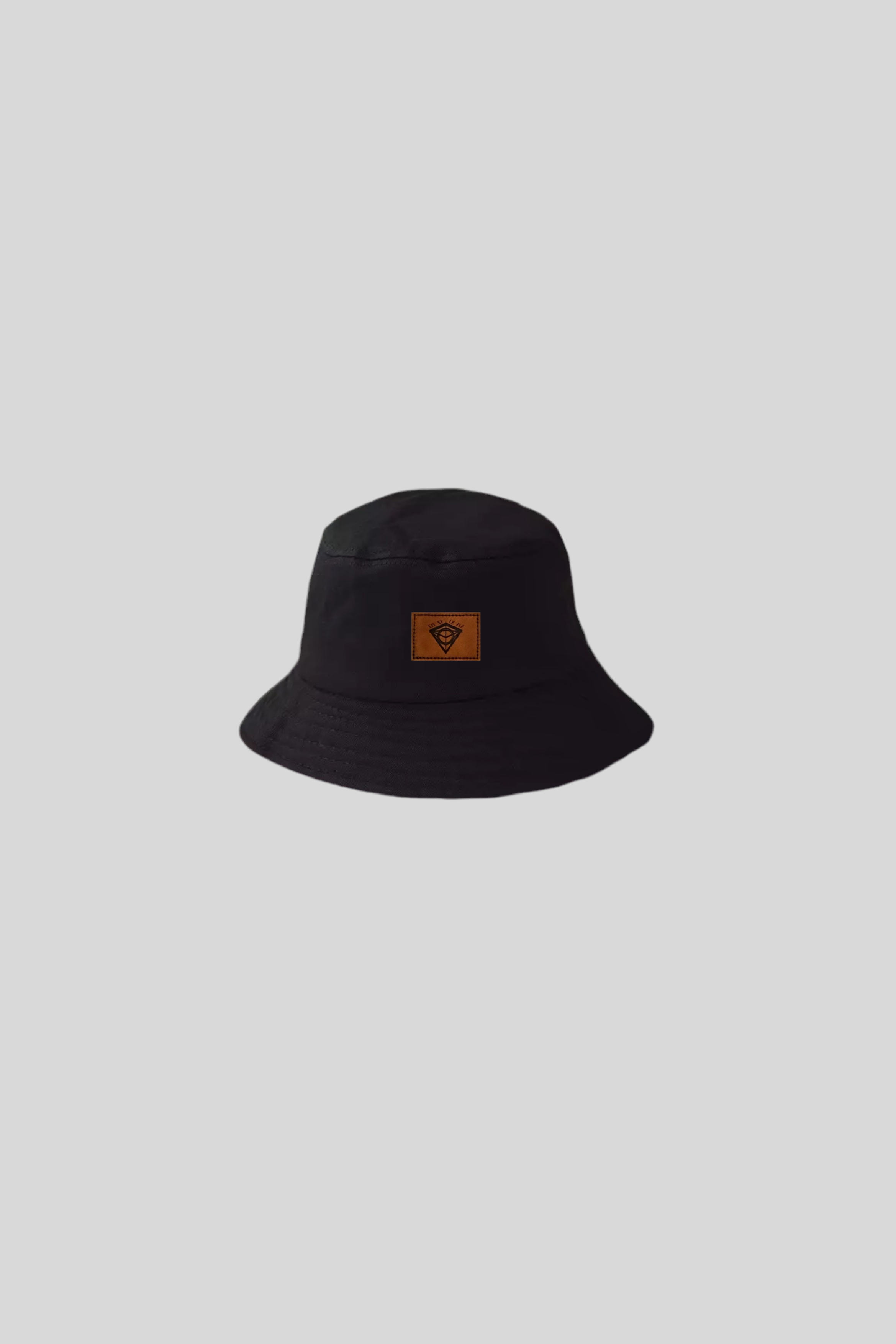 Leather Patch Bucket Hat (Black)