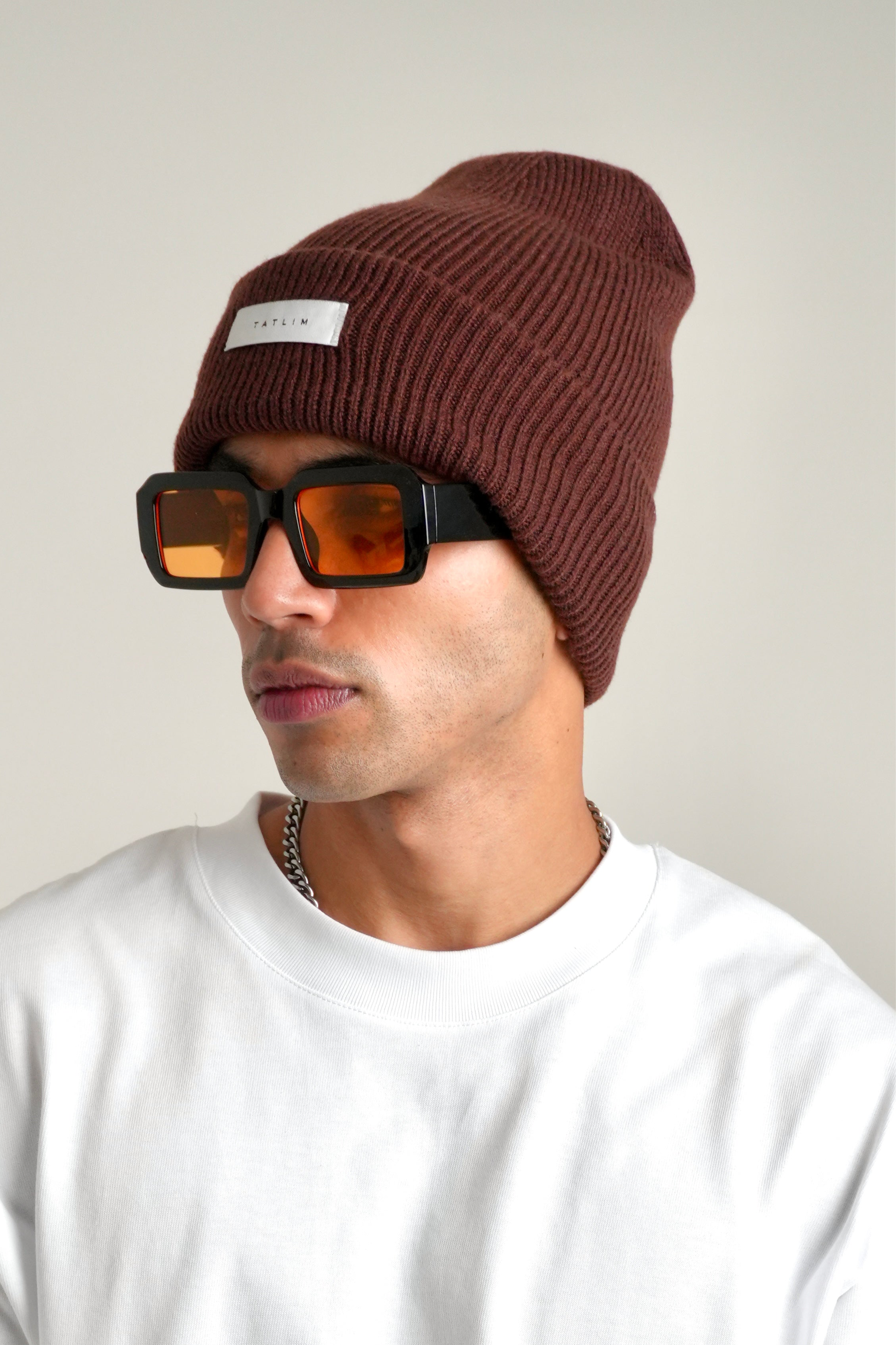 Tatlim Inverse Label Beanie (Brown)