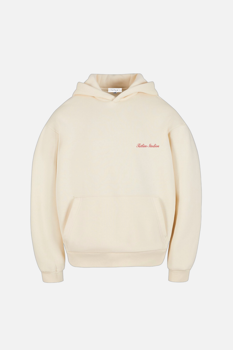 Boxy Fleece Hoodie in natural