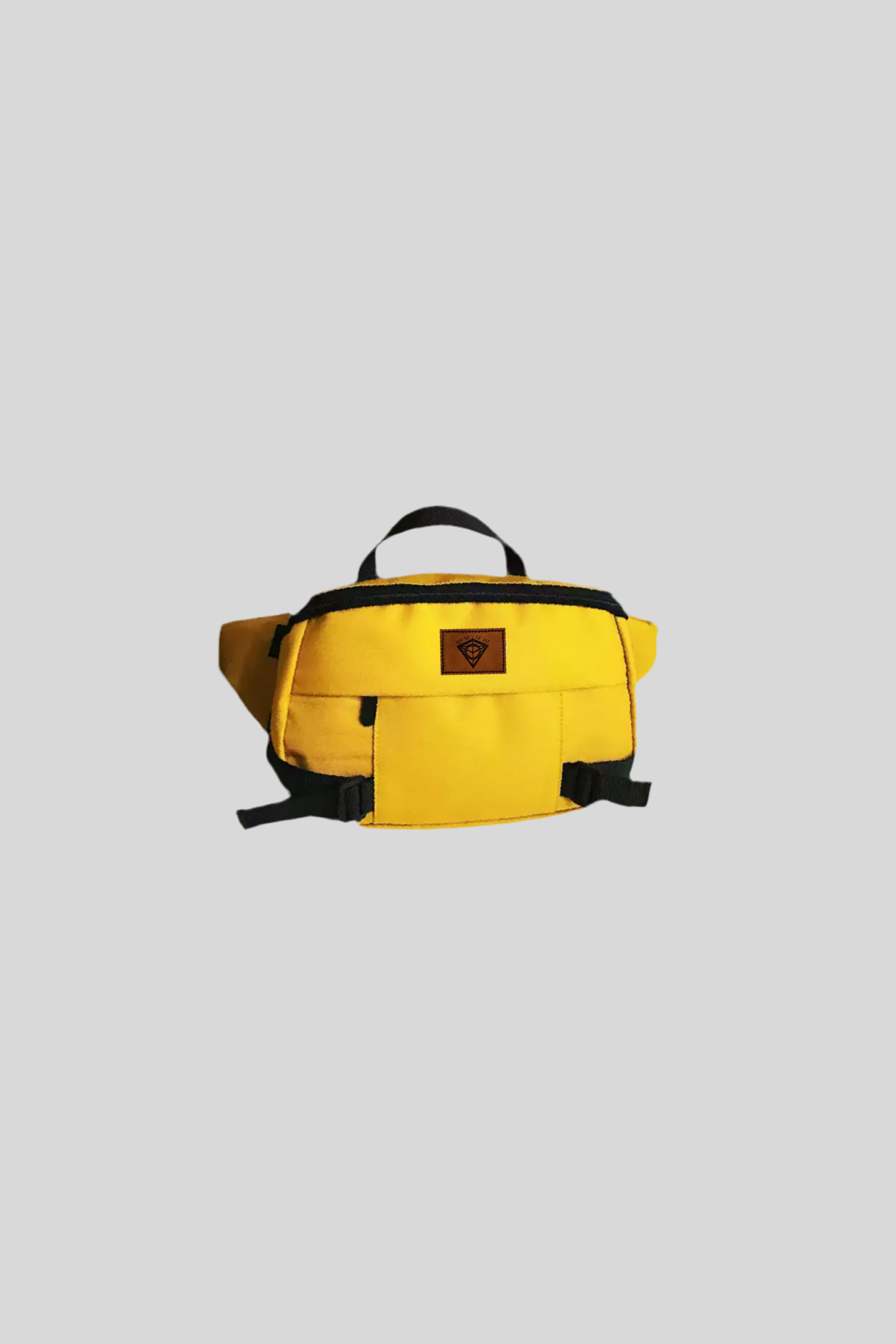 Leather Patch Oversized Crossbody Bag (Yellow)