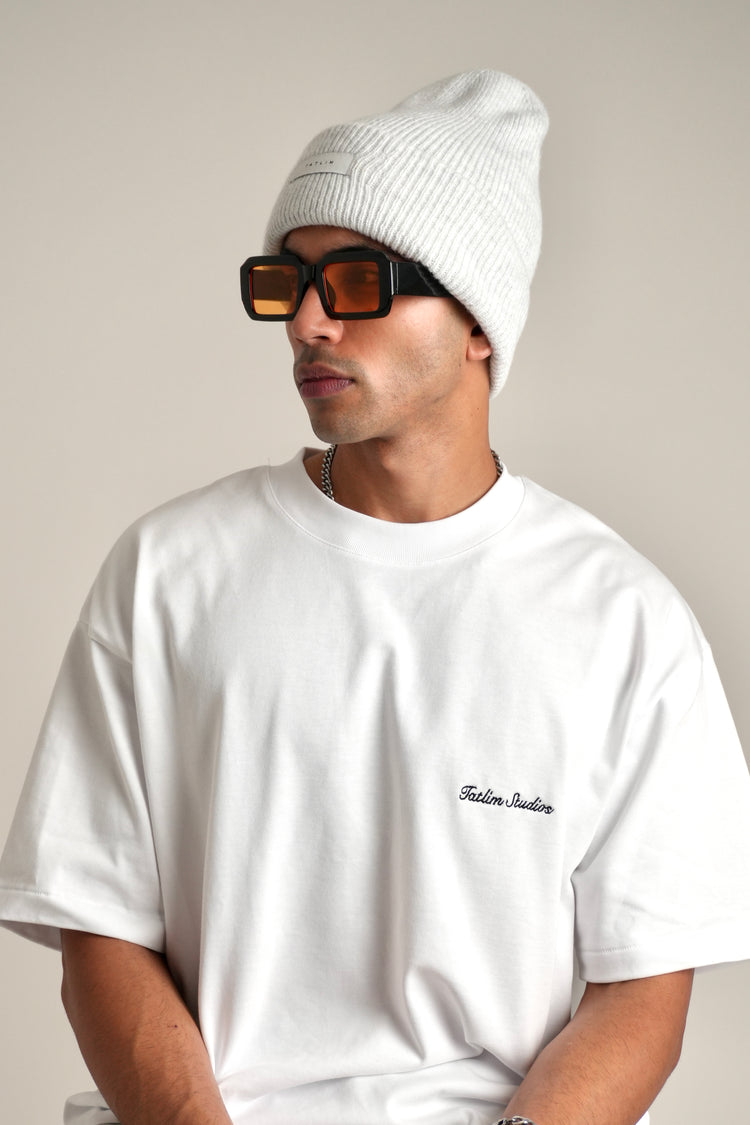 Tatlim Label Beanie in washed grey