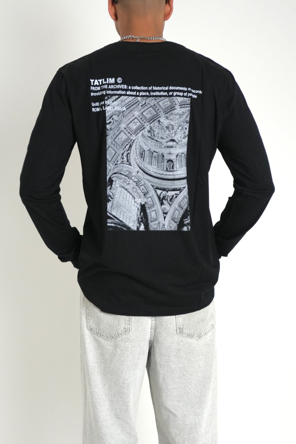 Italy Archives Long Sleeve T Shirt (Black)