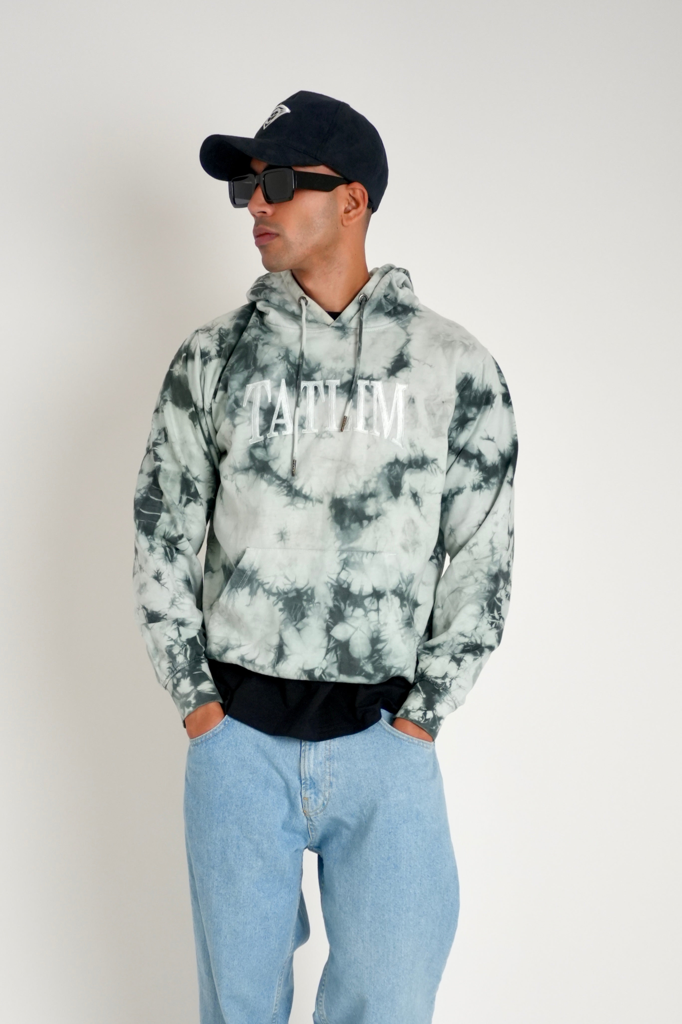 College Hoodie (White Tie Dye)