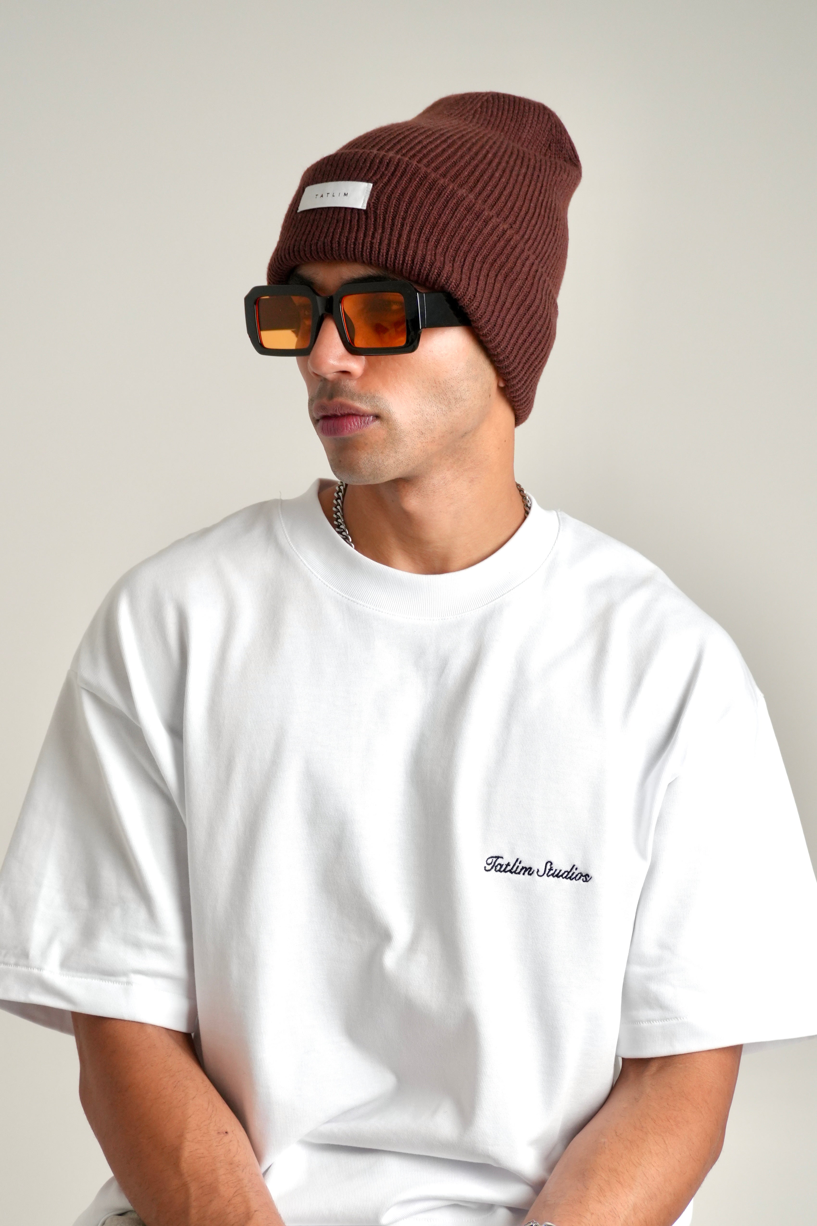 Tatlim Inverse Label Beanie (Brown)