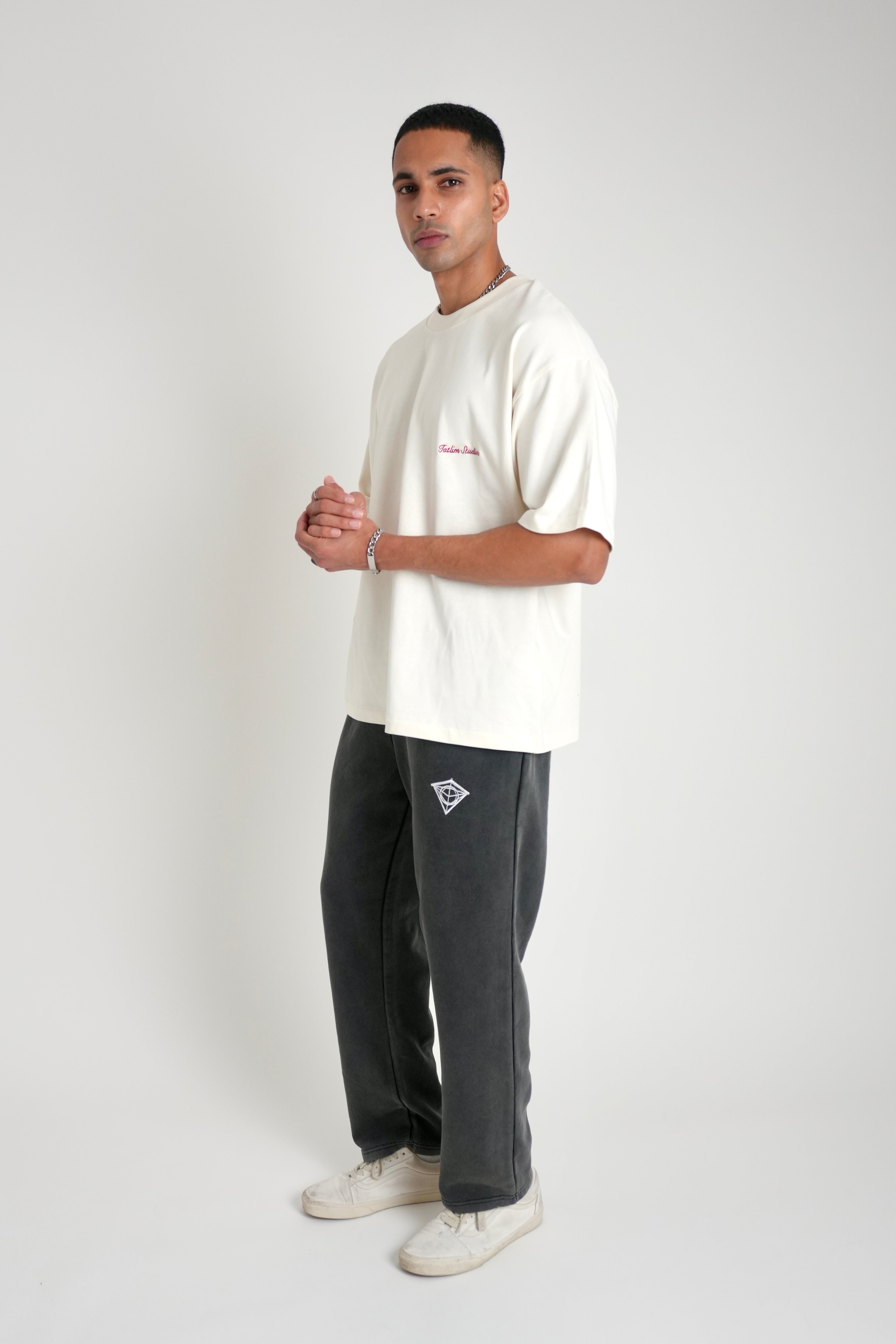 Classic Diamond Heavyweight Sweatpants (Washed Black)