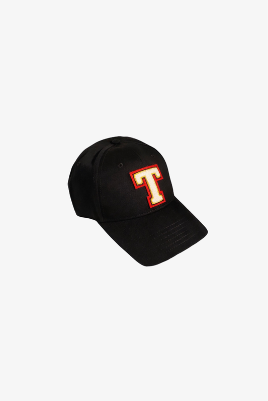 Black Six Panel Varsity Cap