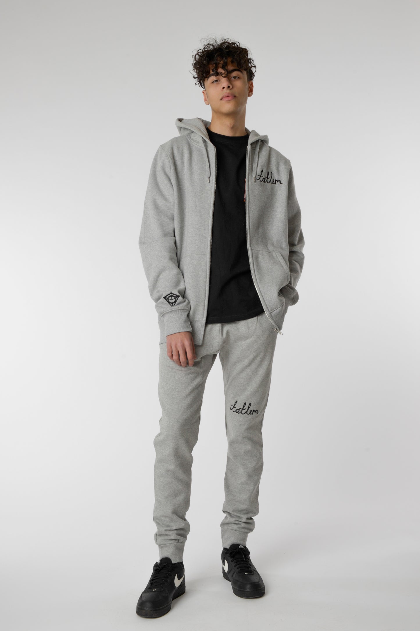 Grey & Black Zipped Hoodie