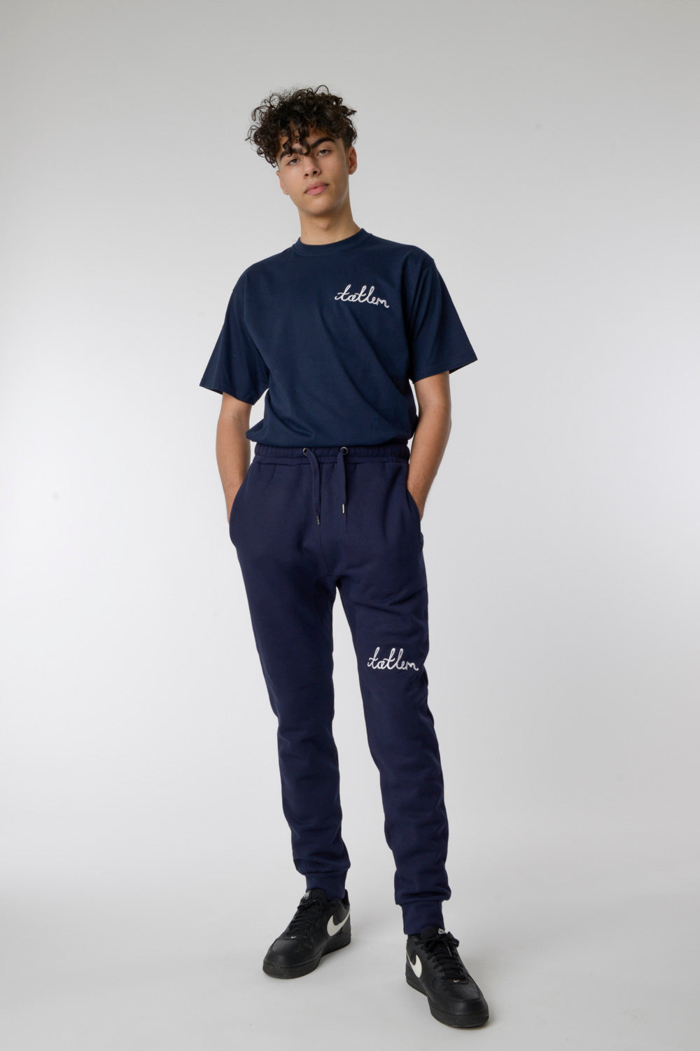 Navy & White Tatlim Sweatpants