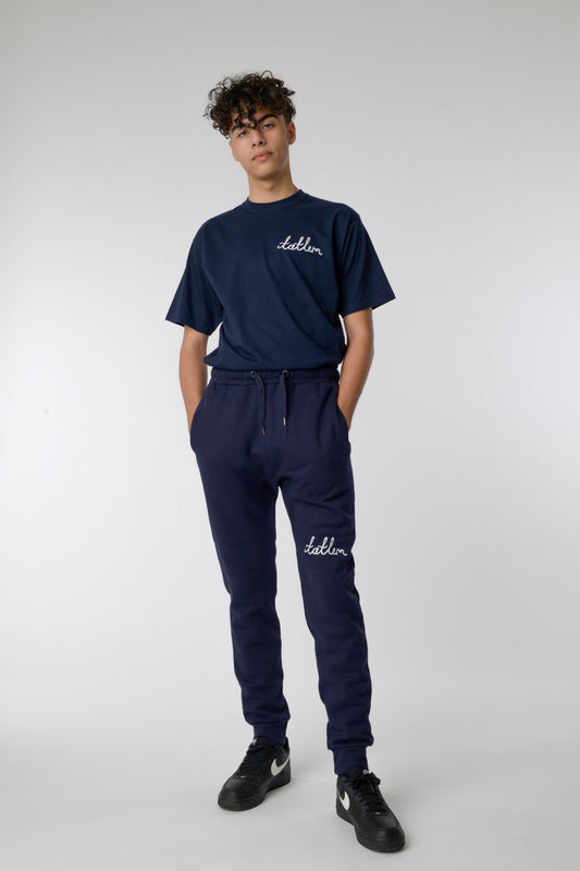 Navy & White Tatlim Sweatpants